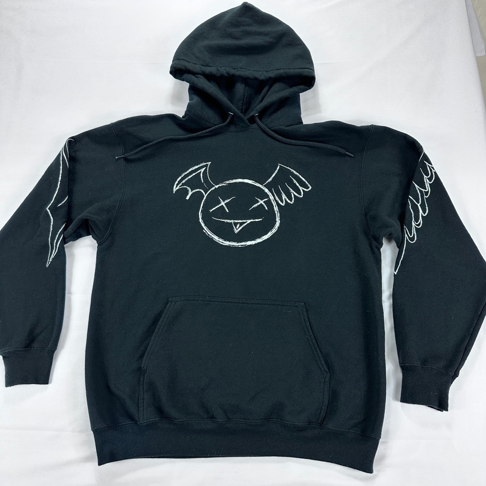Dream 25 Million Subscriber Black Winged Smiley Graphic Hoodie‎ Unisex Large
